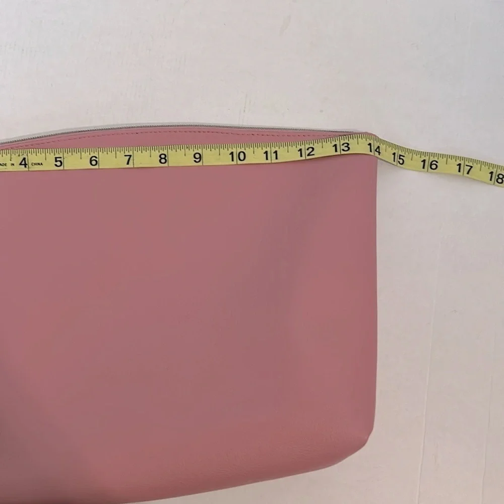 Sonia Kashuk large cosmetics bag pink faux leather NWT